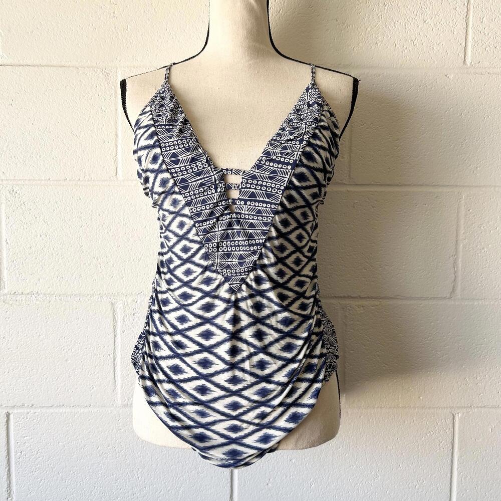 Sperry Blue Strappy Boho One Piece Swimsuit Women's Medium